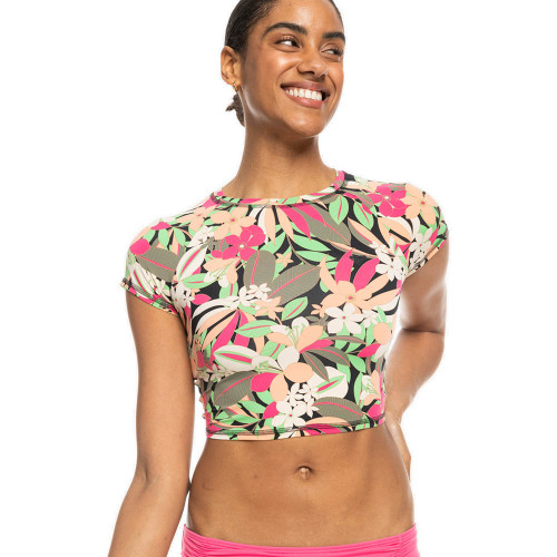 Roxy Γυναικείο μαγιό Palm Song Laced - Short Sleeve Zipped Rash Vest for Women